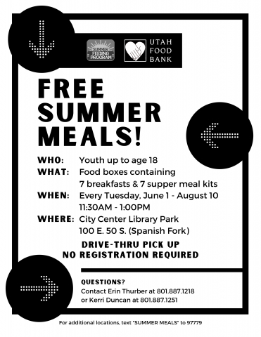 Free Summer Meals Spanish Fork