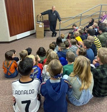 Rotary Delivering Dictionaries to Nebo Third-Graders