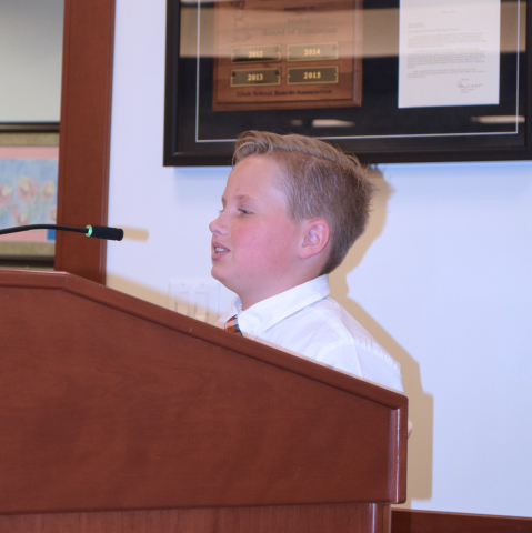 Canyon Elementary Students Present to Nebo School Board of Education
