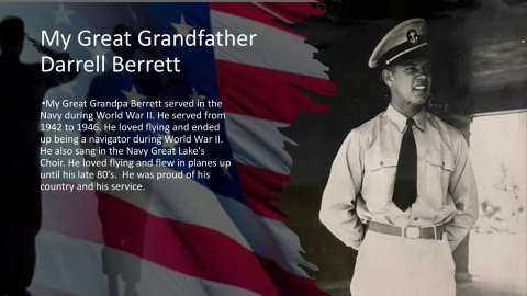 Great Grandfather Darrell Berrett Serves in Military