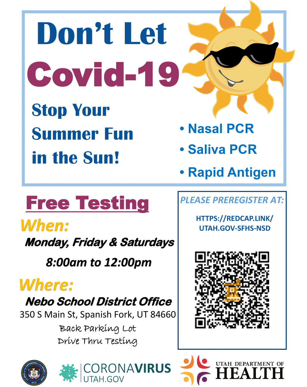Free COVID-19 Testing at UVU (Sept. 21), News @ UVU, News @ UVU