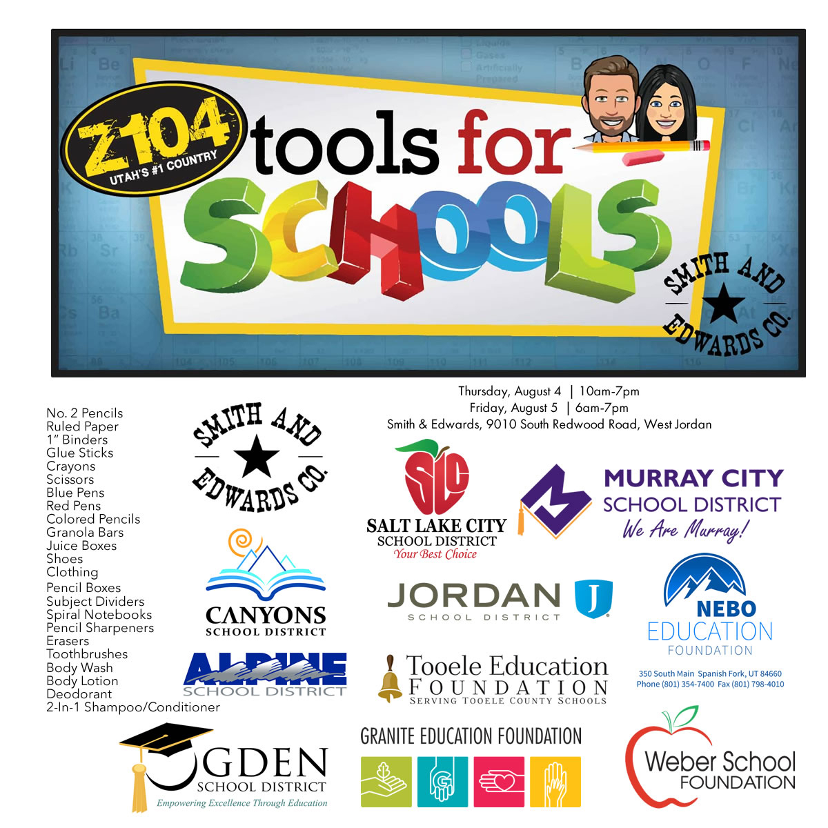 Z104's Annual Tools for Schools Event – August 4 & 5, 2022