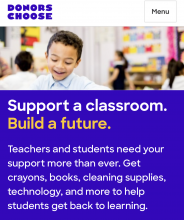 DonorsChoose Support a Classroom. Build a Future
